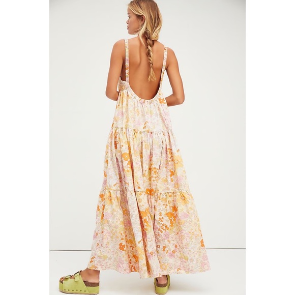 Free People Park Slope Retro Floral Maxi Dress Sz Small - Picture 3 of 12